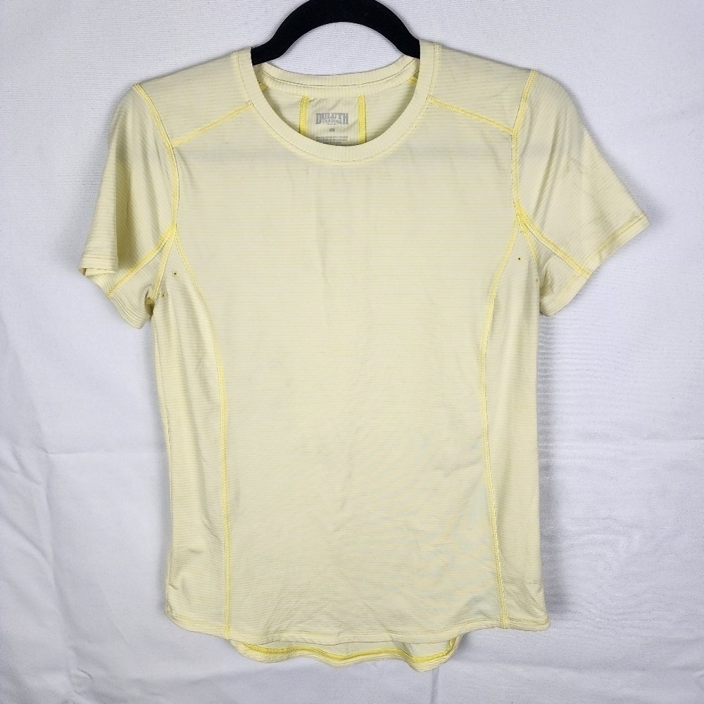 Women's Pier Genius Short Sleeve T-Shirt - Bright Citron Stripe Size Extra Small